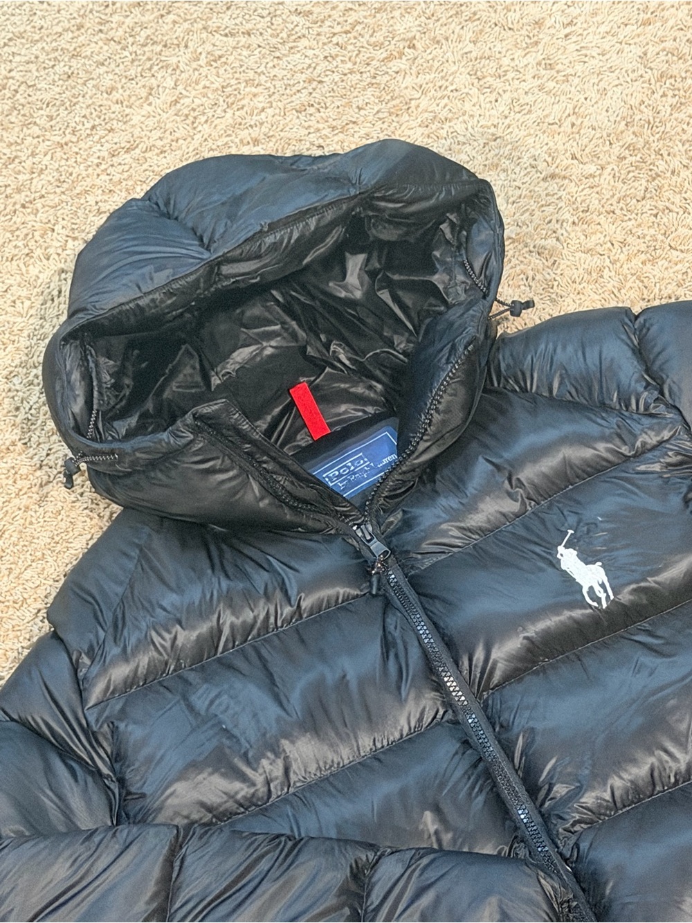 Polo Ralph Lauren Black “USA” The Hawthorne Flag Down Jacket Mens M , $598 NWOT